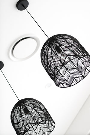 LACE RATTAN PENDANT - BLACK