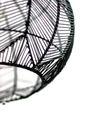 BLACK ROUND RATTAN PENDANT