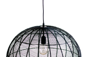 BLACK ROUND RATTAN PENDANT