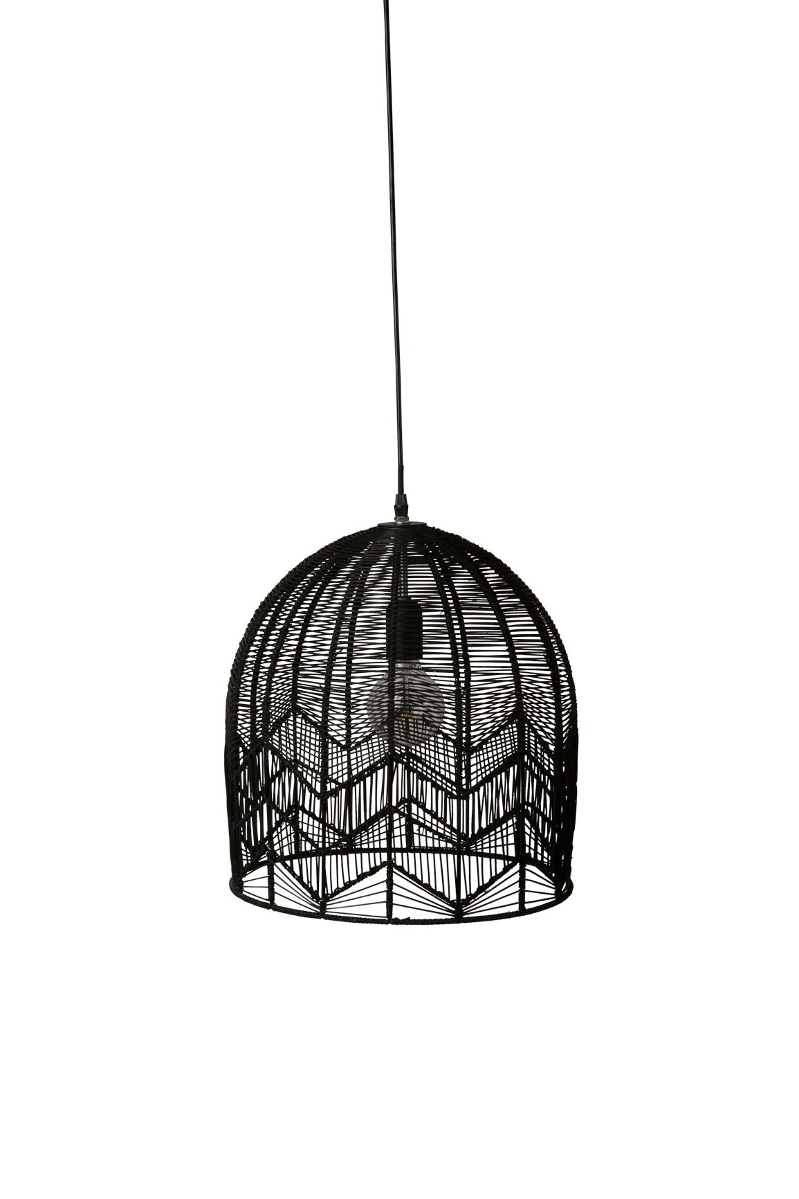 Small black rattan pendant on sale light