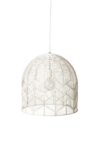 LACE RATTAN PENDANT - WHITE WASH