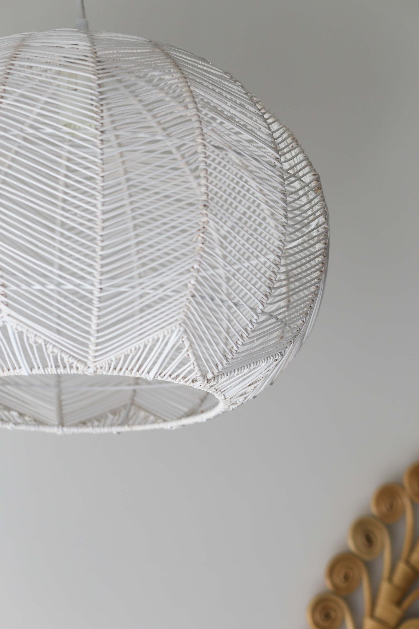 Round rattan light fixture discount
