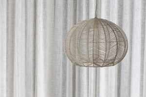 WHITE ROUND RATTAN PENDANT