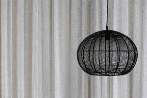 BLACK ROUND RATTAN PENDANT