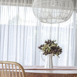 WHITE ROUND RATTAN PENDANT